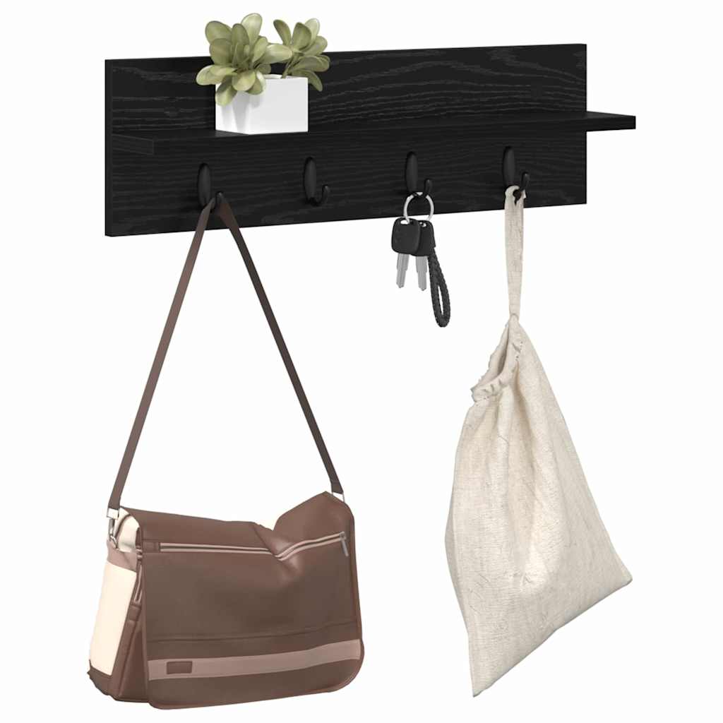 Vješalica za kapute na zidu Zidne Crni hrast 60 x 10,5 x 18 cm