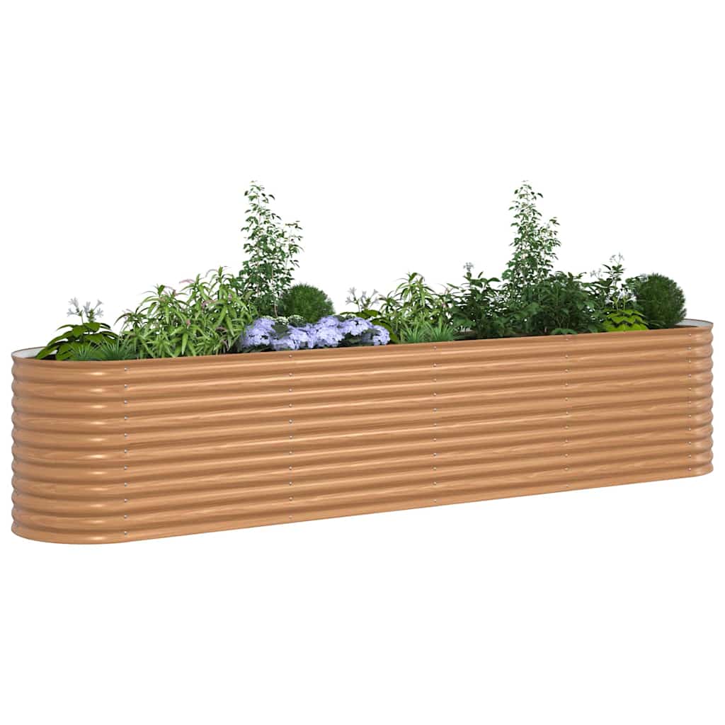 Povišena gredica Smeđa 400 x 80 x 81 cm Čelik