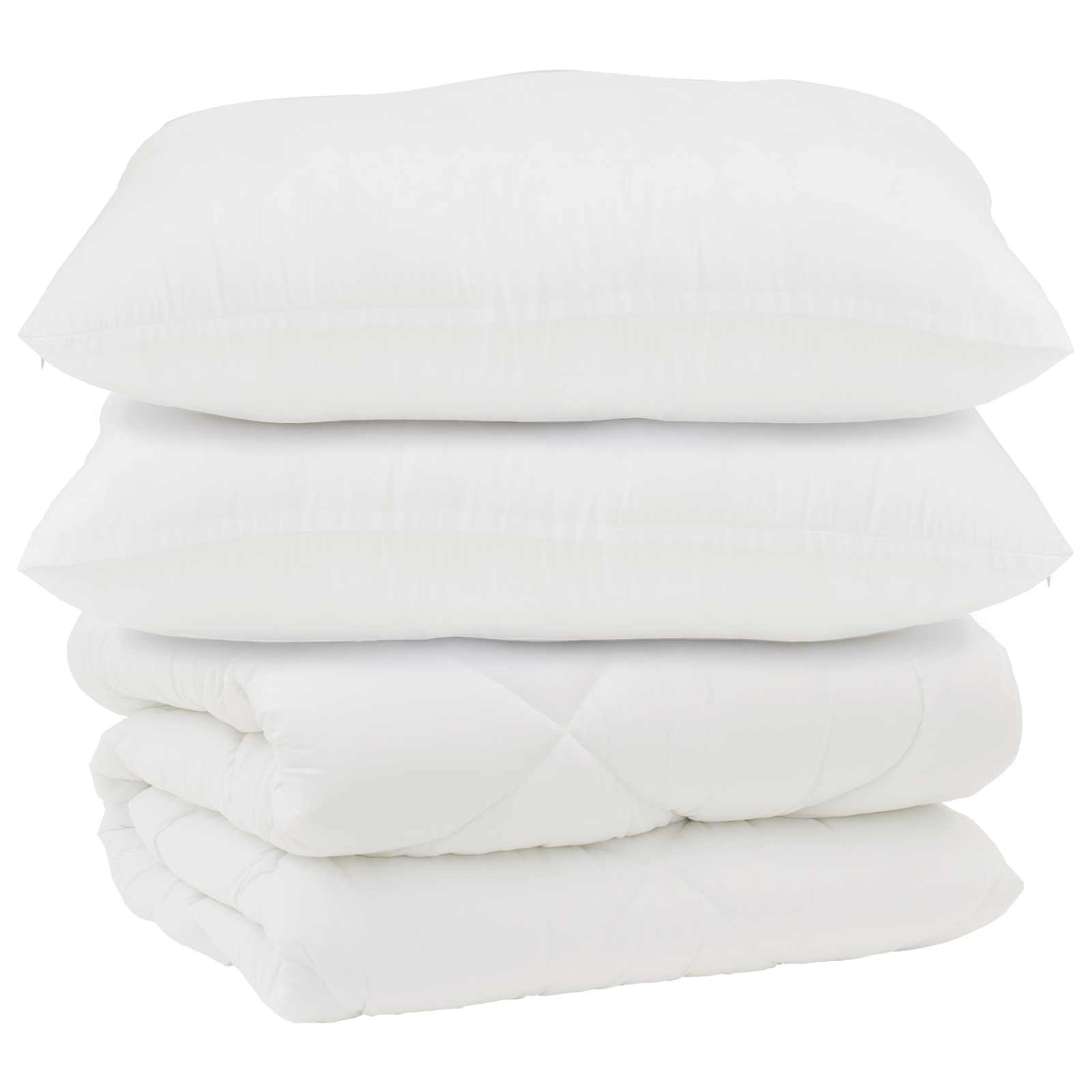 Duvet s jastucima s jastukom 3 pcs Bijelo Mikrofibra i Pero
