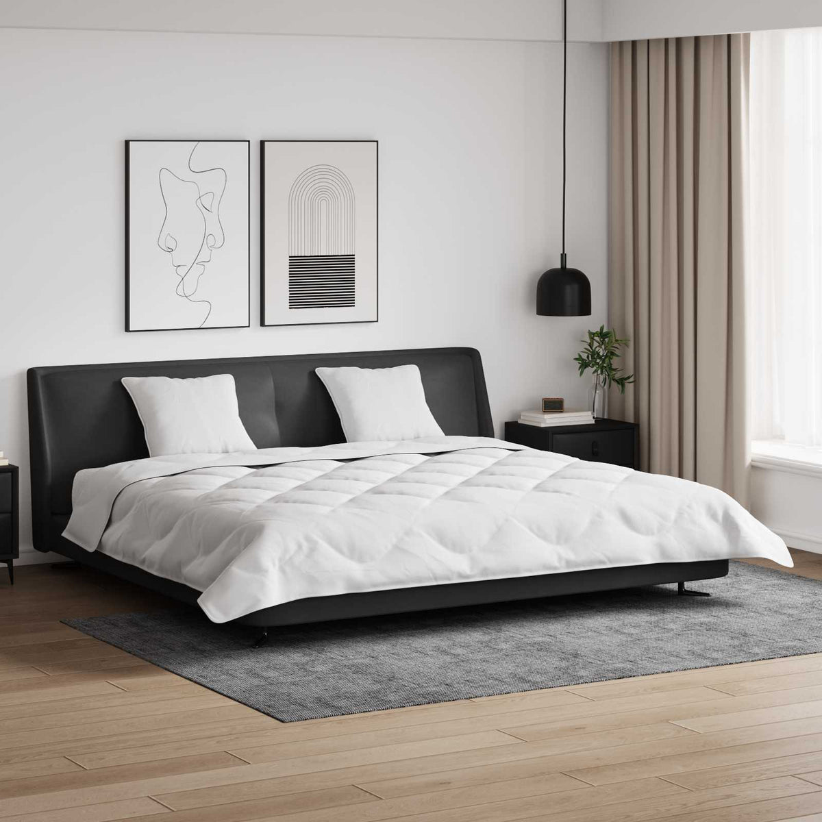 Duvet s jastucima s jastukom 3 kom. Bijelo Mikrofibra i Pero Bijela 260 x 220 cm,60 x 60 cm