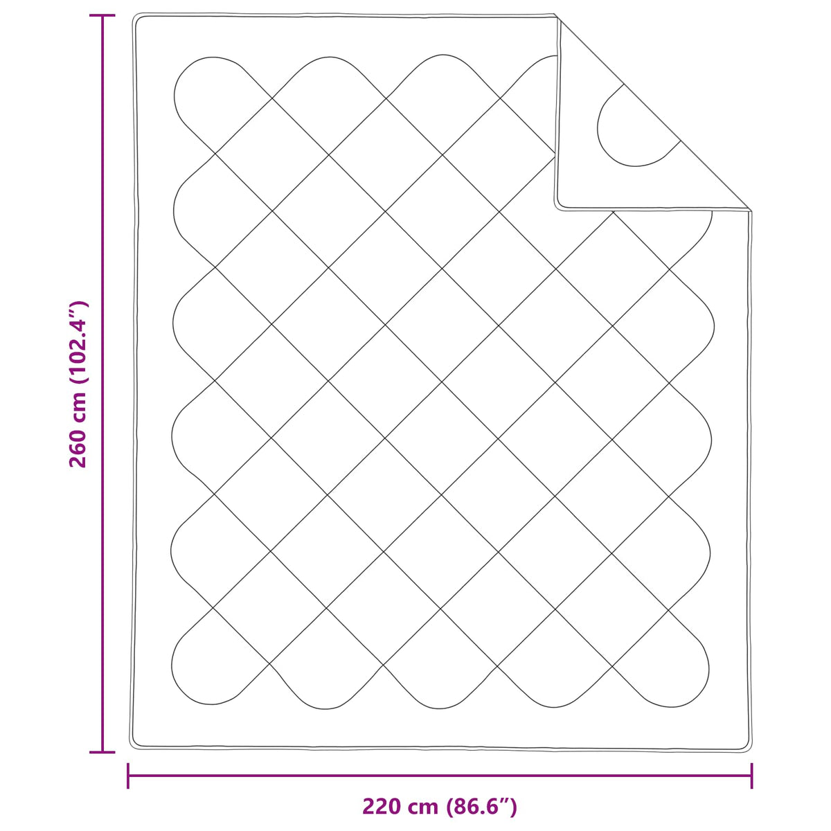 Duvet s jastucima s jastukom 3 kom. Bijelo Mikrofibra i Pero Bijela 260 x 220 cm,60 x 60 cm