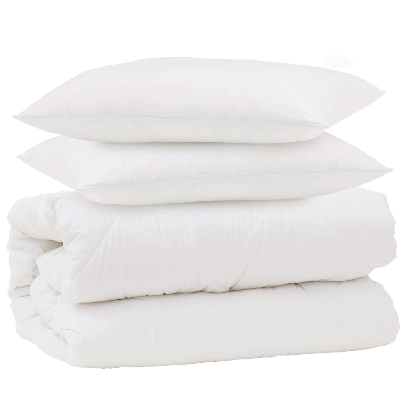 Set deka s jastukom 3 pcs Bijelo Mikrofibra i Pero