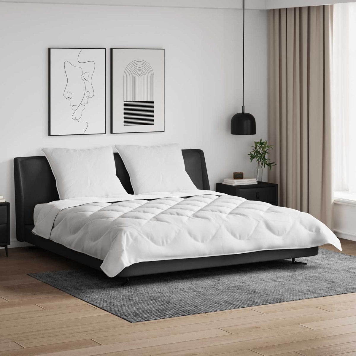 Set deka s jastukom 3 kom. Bijela Mikrovlakna 240 x 260 cm,80 x 80 cm