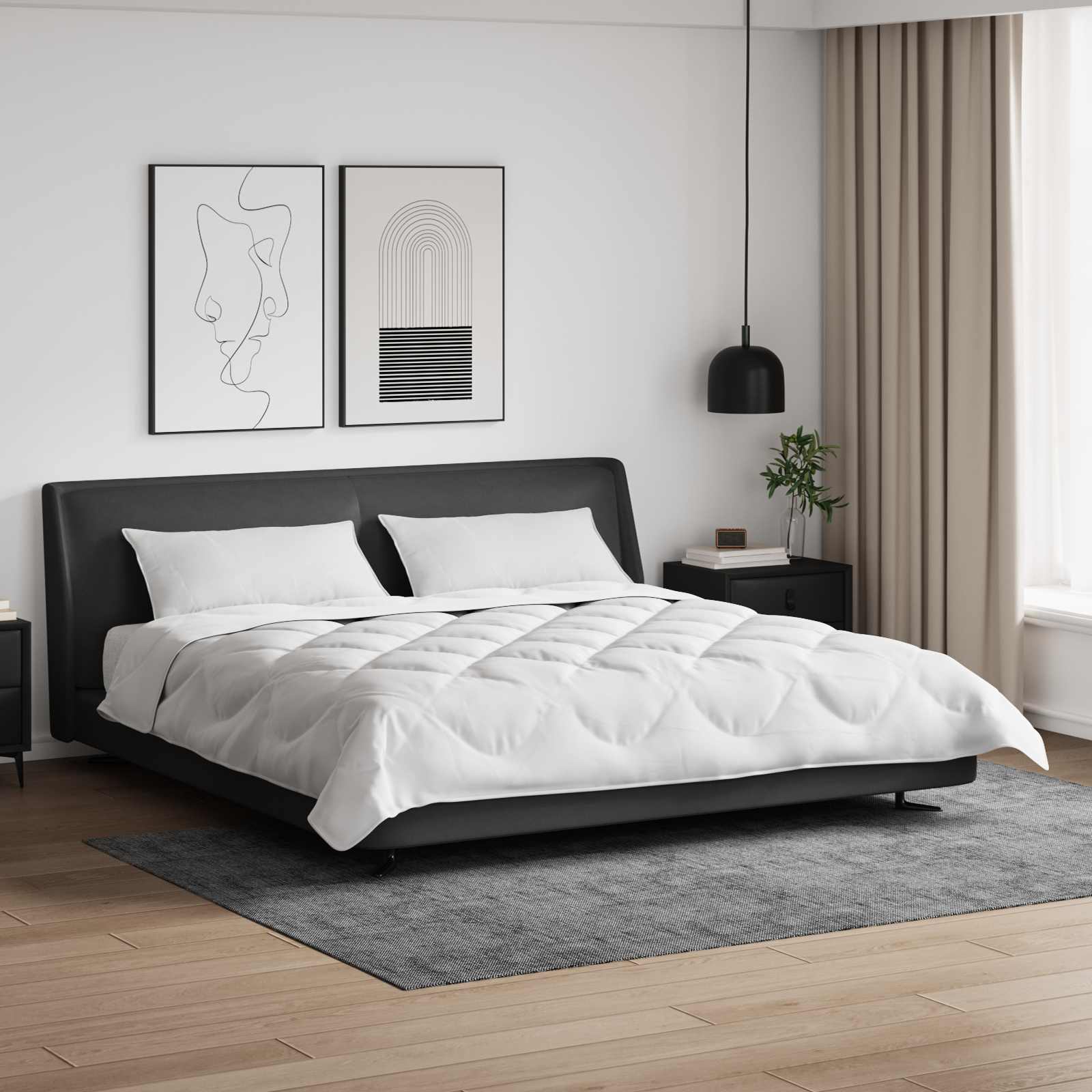 Duvet s jastucima s jastukom 3 pcs Bijelo Mikrovlakna