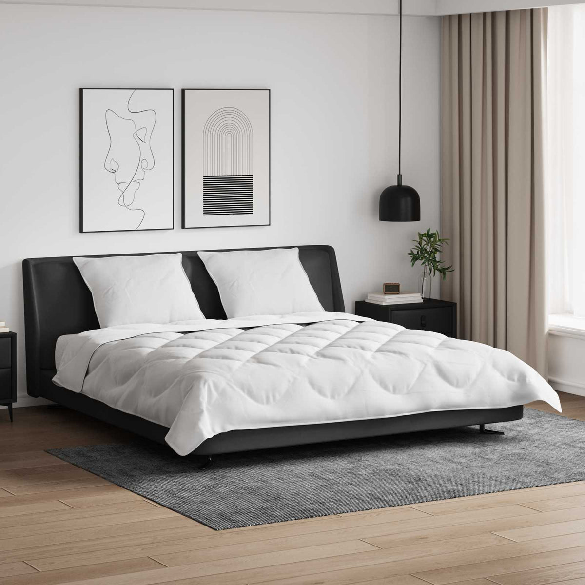 Duvet s jastucima s jastukom 3 kom. Bijela Mikrovlakna 240 x 200 cm,40 x 60 cm