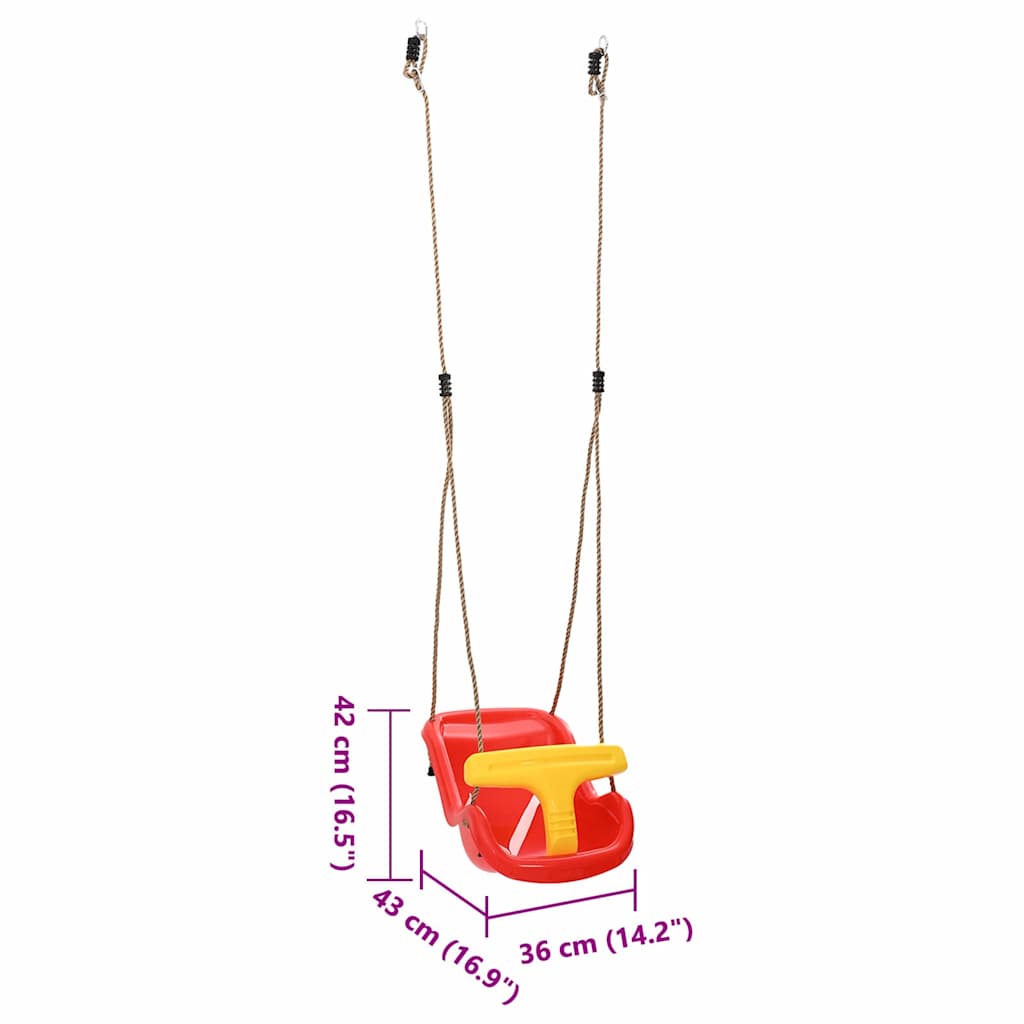 Ljuljačka za bebe 2 pcs Crvena 36 x 43 x 42 cm Plastika
