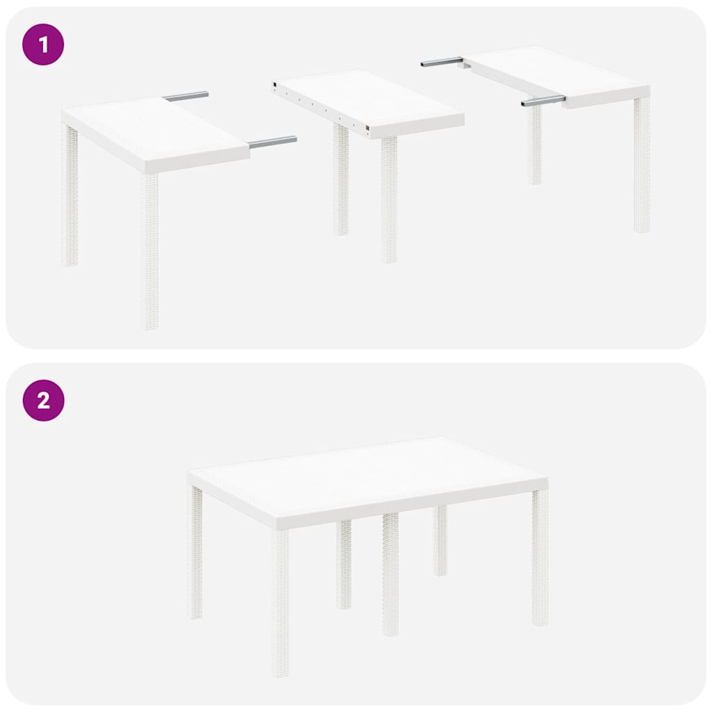 Stol za vrt Bijelo 150 x 100 x 73 cm poliratan