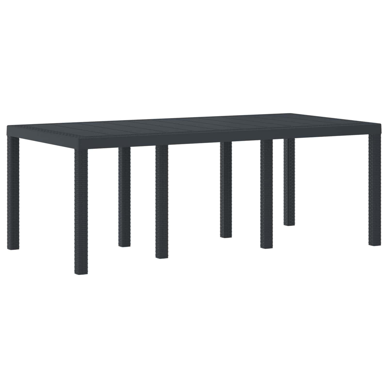 Stol za vrt Antracit 200 x 100 x 73 cm poliratan