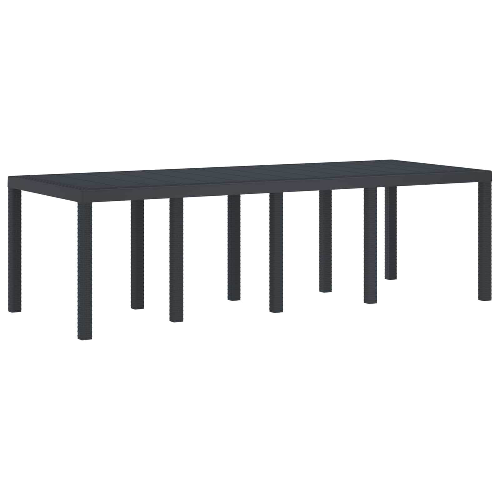 Stol za vrt Antracit 250 x 100 x 73 cm poliratan