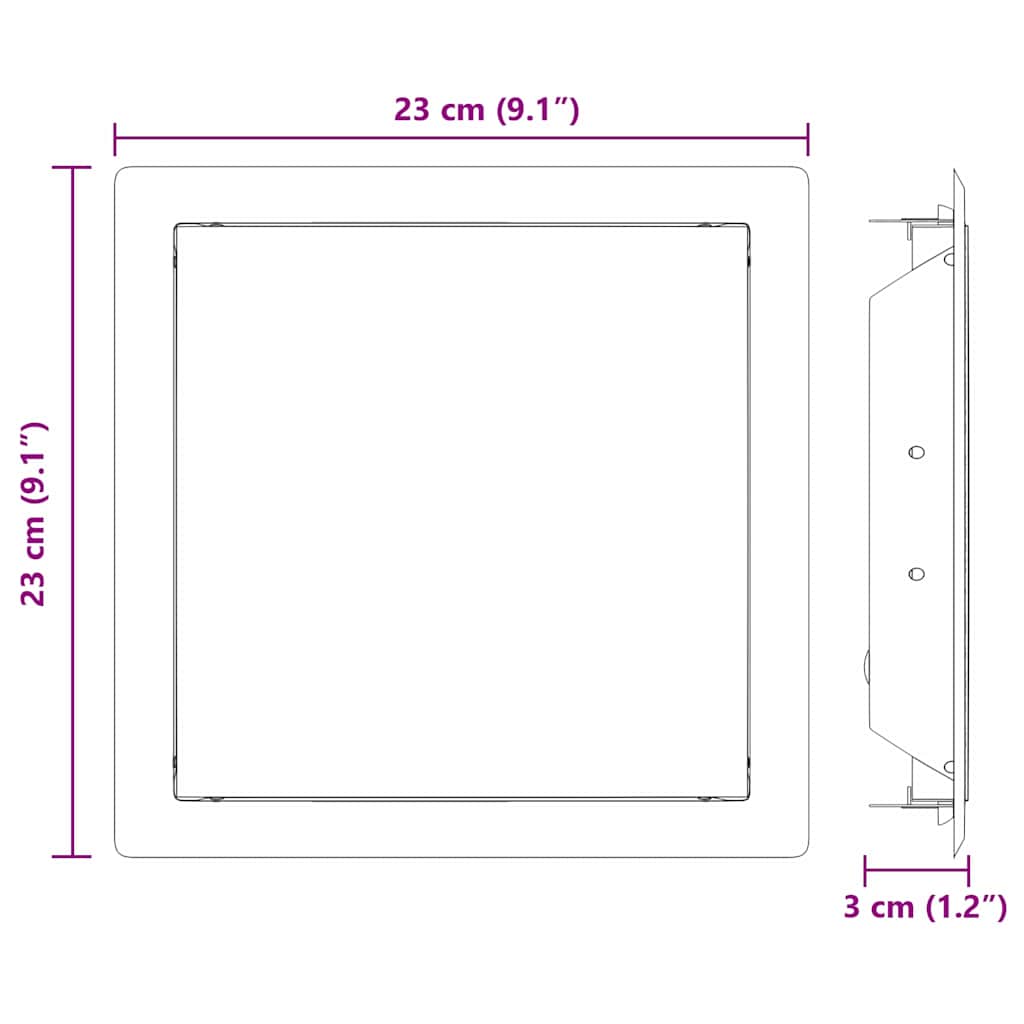 Pristupna ploča 2 pcs Bijelo 23 x 23 x 3 cm Čelik