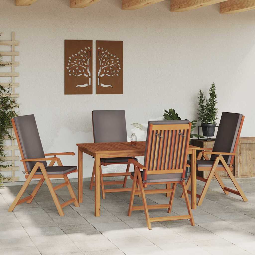 Vrtna stolica 4 pcs Smeđa i siva 57 x 71,5 x 104 cm