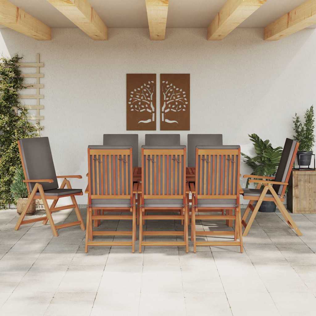 Vrtna stolica 8 pcs Smeđa i siva 57 x 71,5 x 104 cm