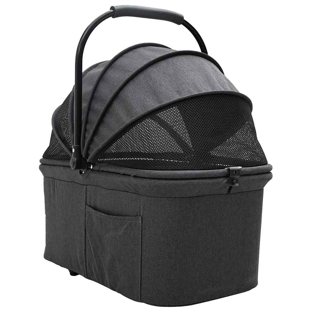 Sklopiva kolica za kućne ljubimce Podesiva Crna 81 x 47 x 99 cm