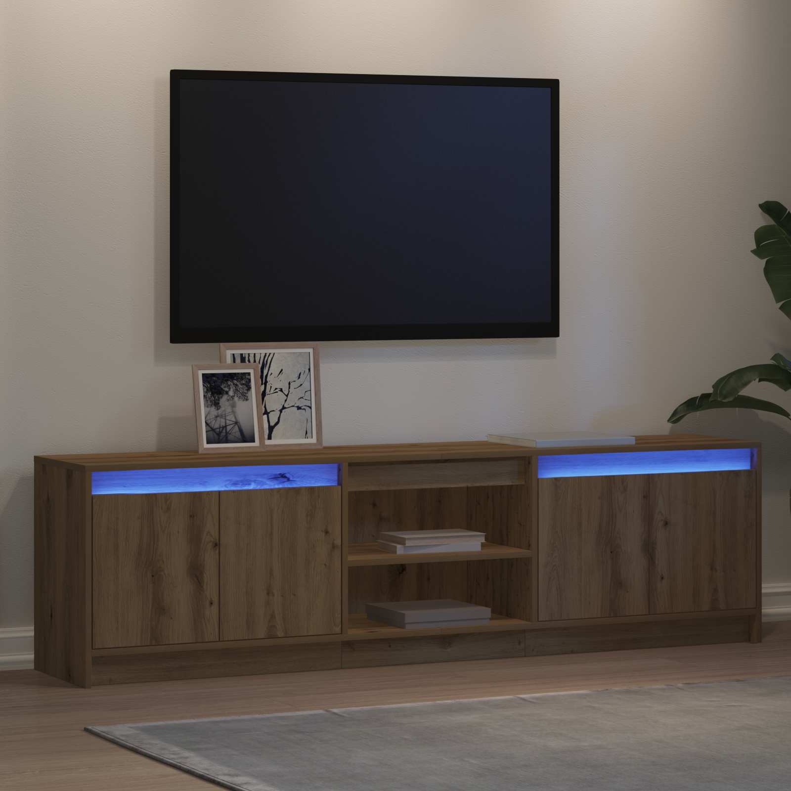 TV Jedinice 2 pcs Smeđa 180 x 34 x 50 cm Konstruirano drvo