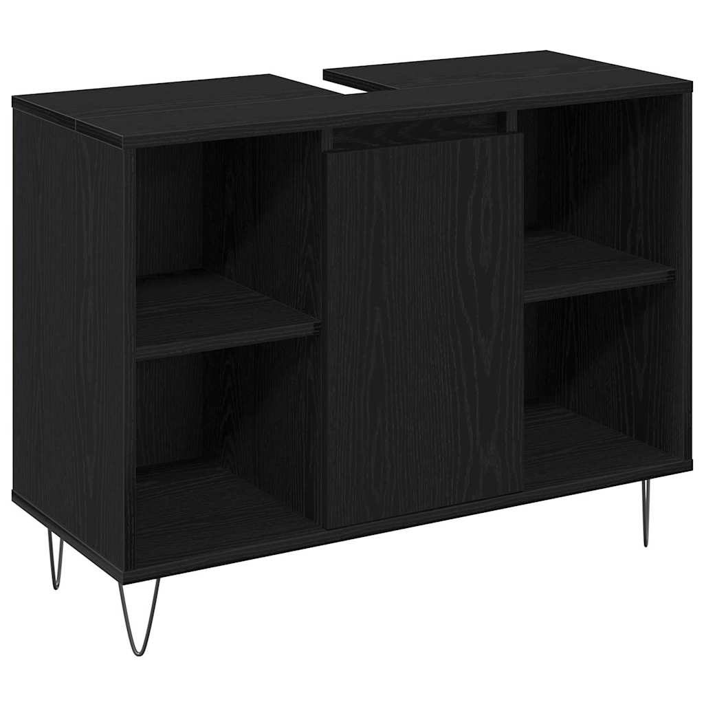 Set namještaja za kupaonicu 3 pcs Crni hrast Konstruirano drvo