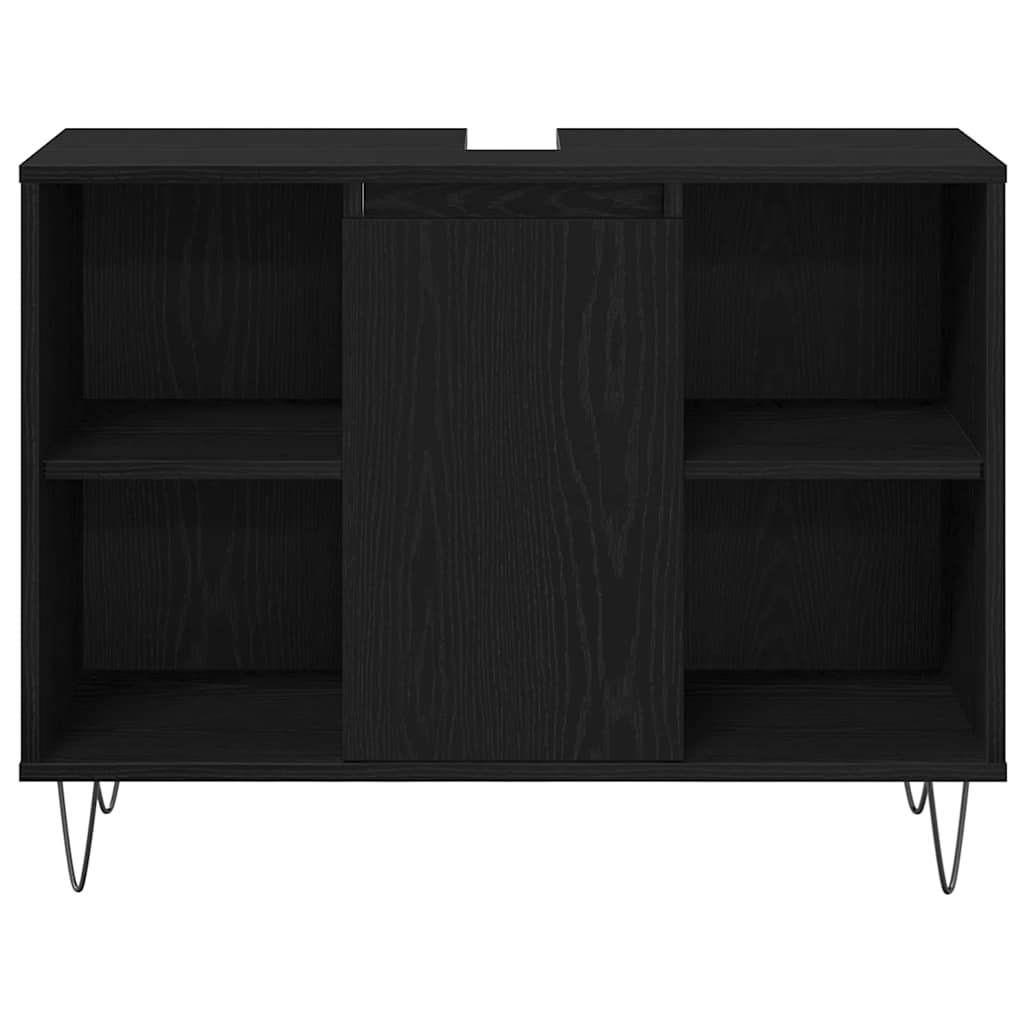 Set namještaja za kupaonicu 3 pcs Crni hrast Konstruirano drvo