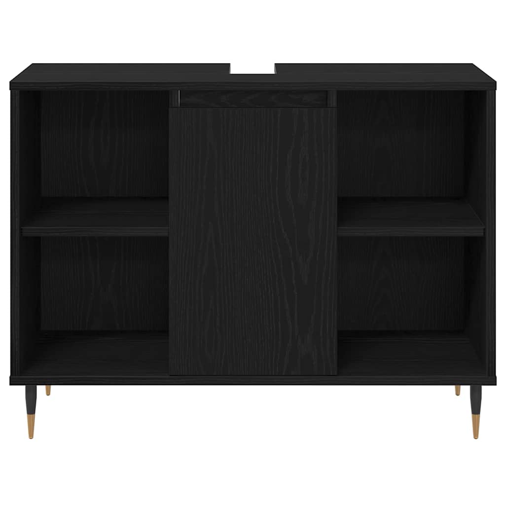 Set namještaja za kupaonicu 3 pcs Crni hrast Konstruirano drvo