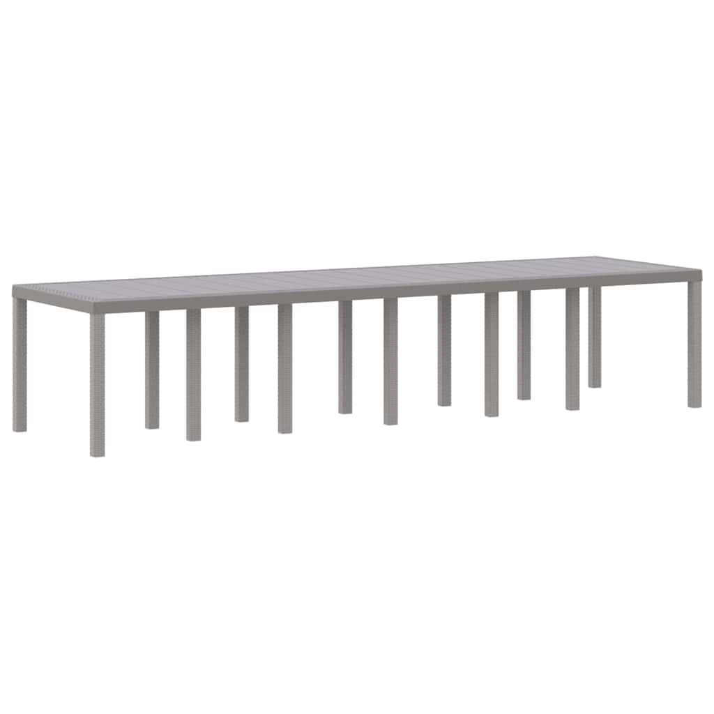 Stol za vrt Svjetlosiva 350 x 100 x 74 cm poliratan