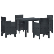 Vrtni set za objed 5 pcs Antracit Polipropilen