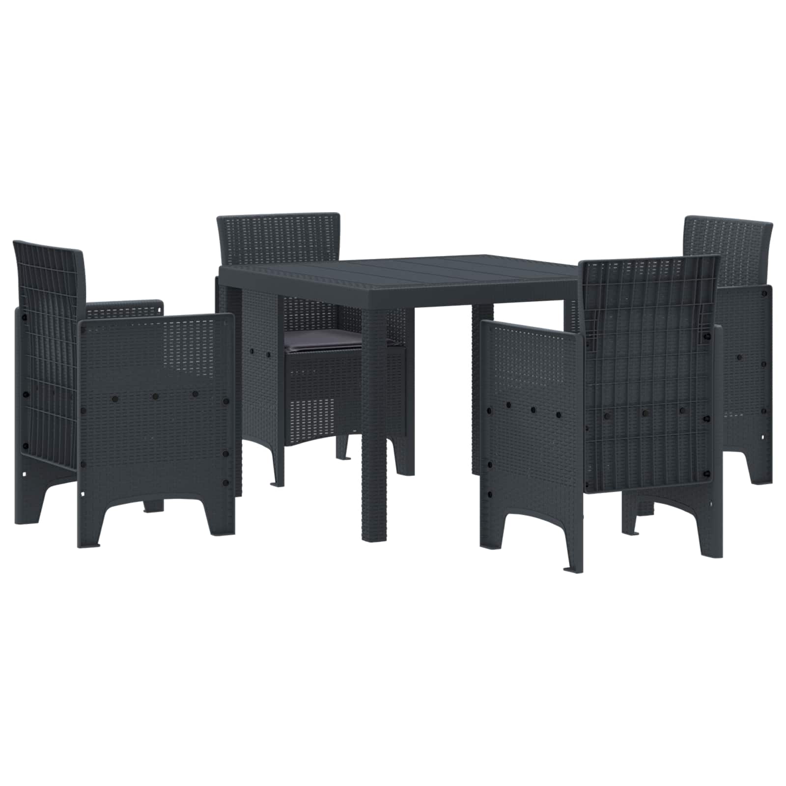 Vrtni set za objed 5 pcs Antracit Polipropilen