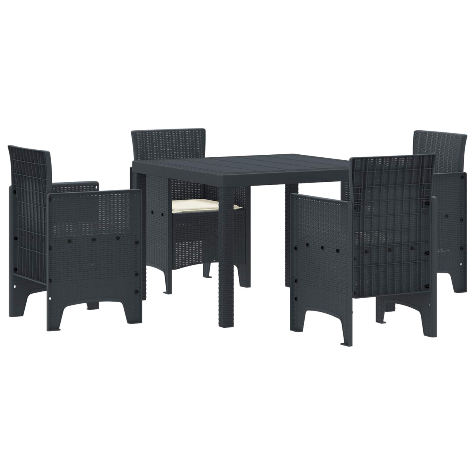 Vrtni set za objed 5 pcs Antracit Polipropilen