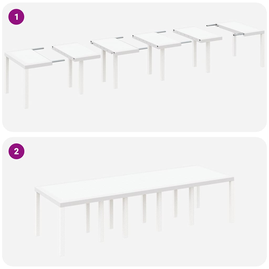 Vrtni set za objed 13 pcs Bijelo Poli ratan