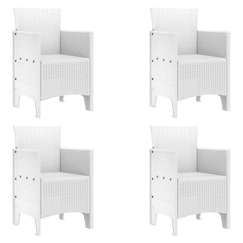 Vrtni set za objed 5 pcs Bijelo Polt ratan