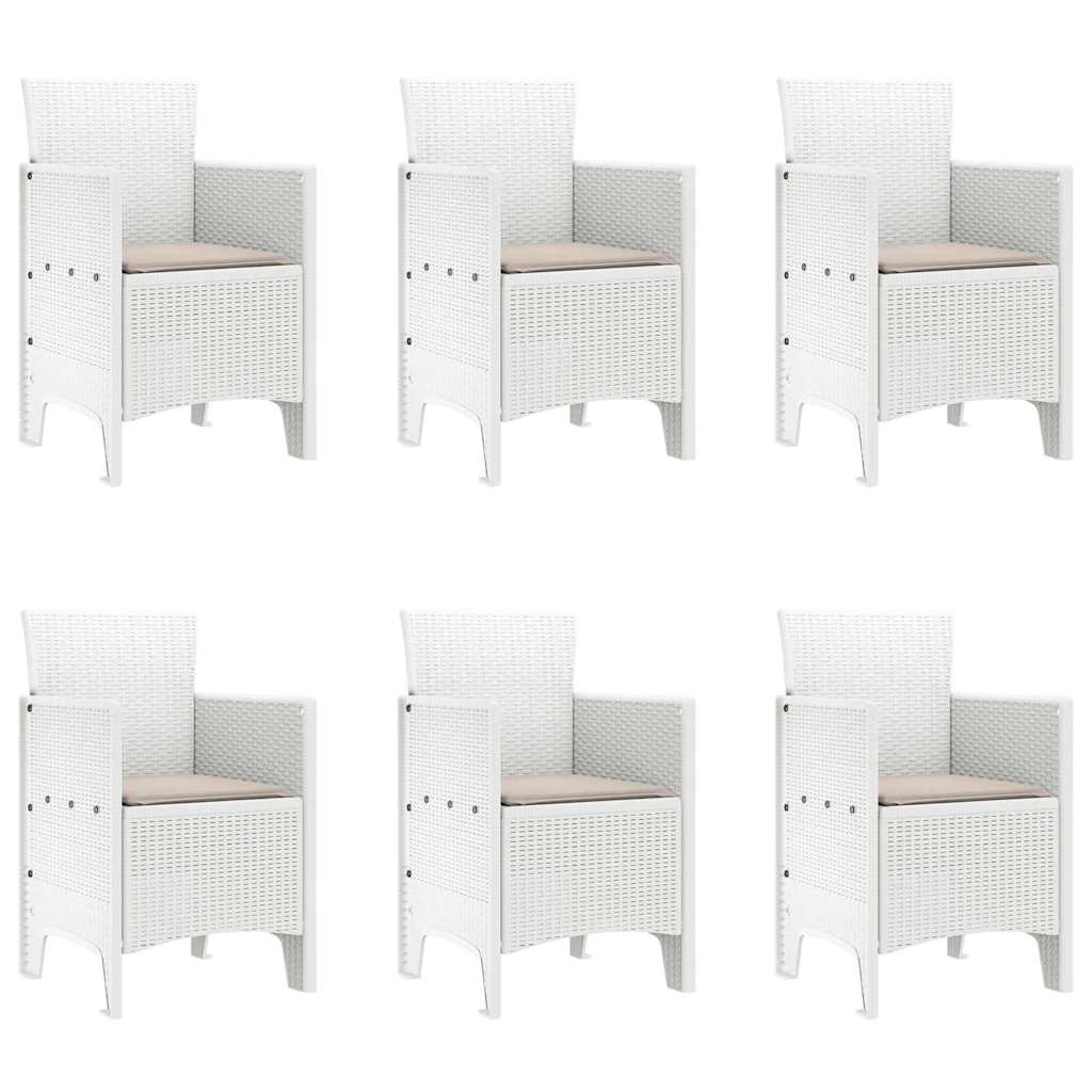 Vrtni set za objed 7 pcs Bijela Polipropilen