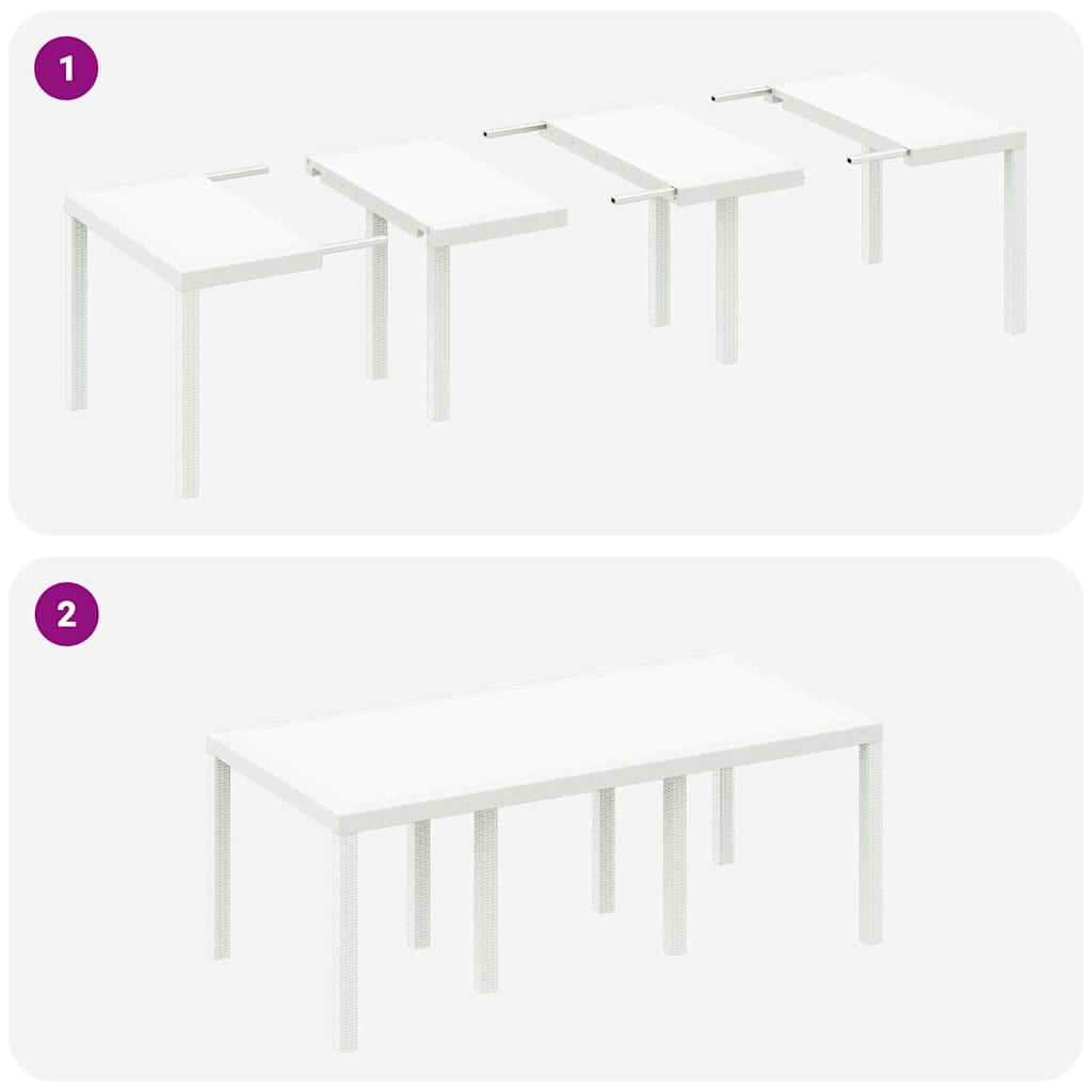 Vrtni set za objed 7 pcs Bijela Polipropilen