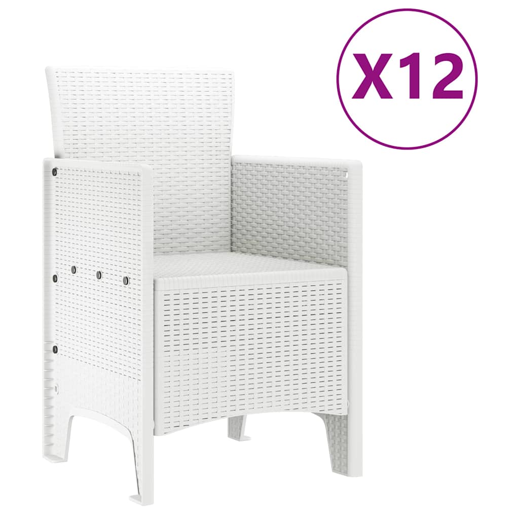 Vrtni set za objed 13 pcs Bijelo Polt ratan