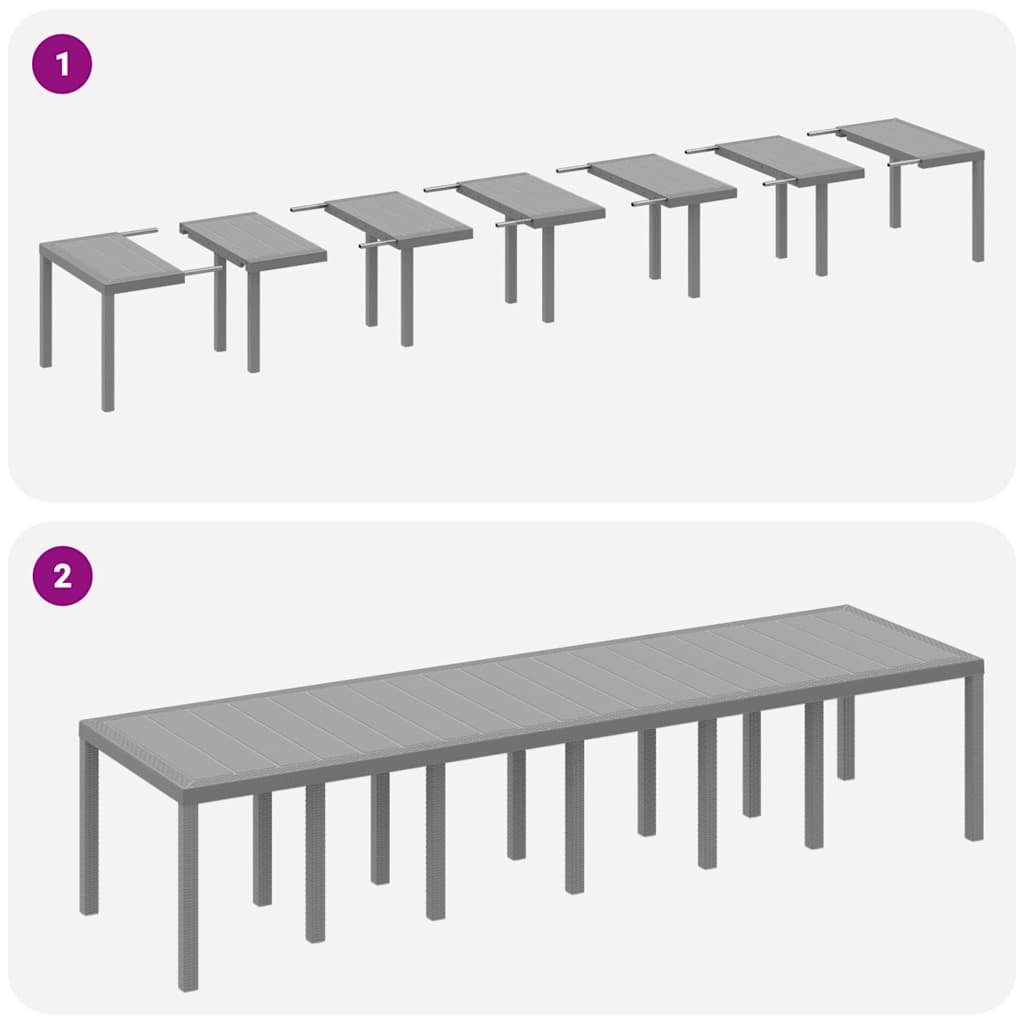 Vrtni set za objed 13 pcs Svjetlosiva Polt ratan