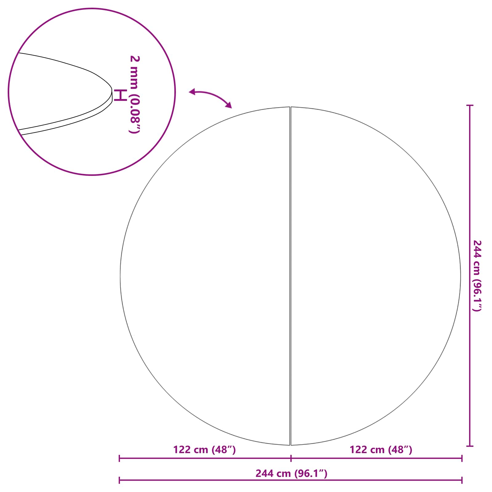 Podni sheet za bazen Crna Ø 244 cm Neslojno platno