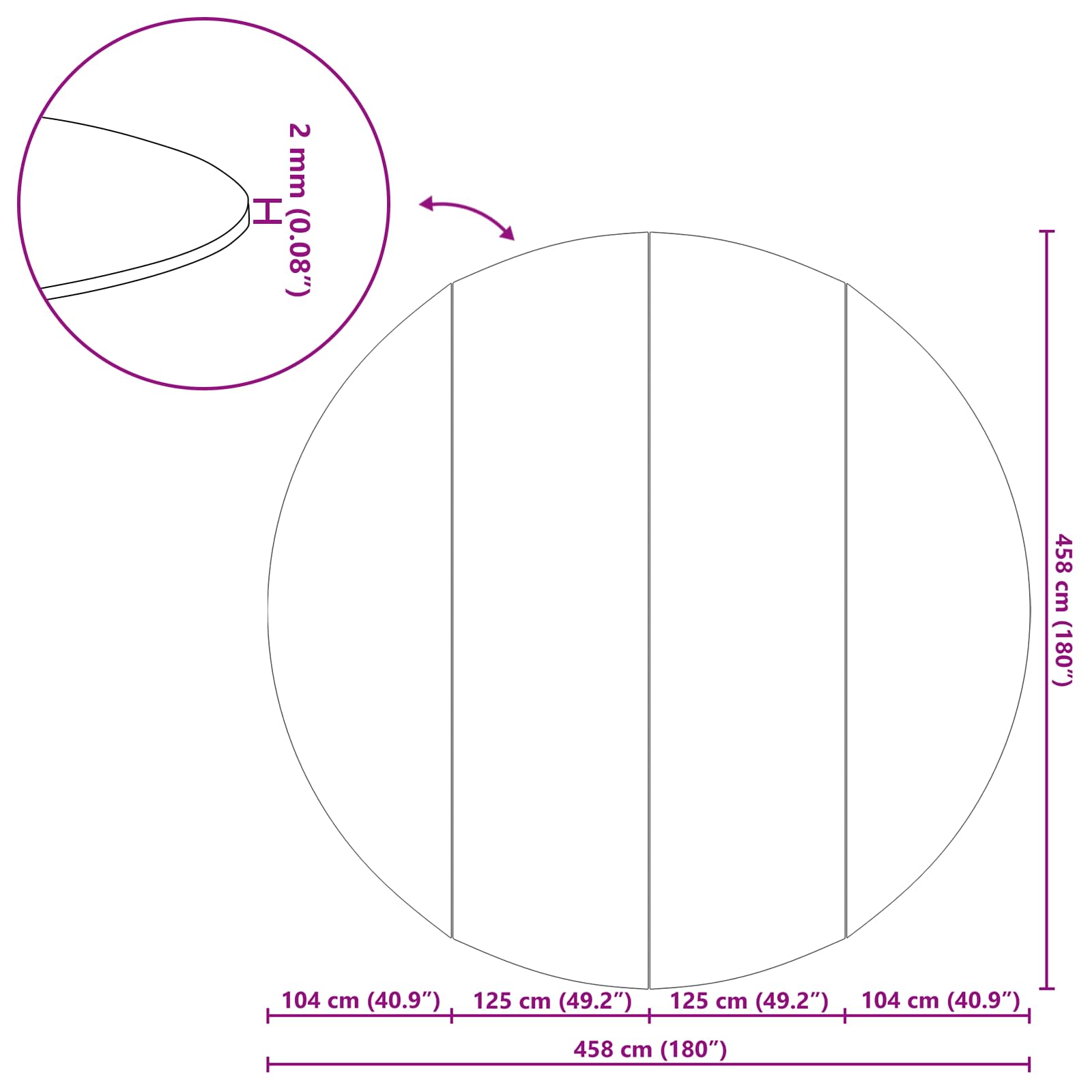 Podni sheet za bazen Crna Ø 458 cm Neslojno platno