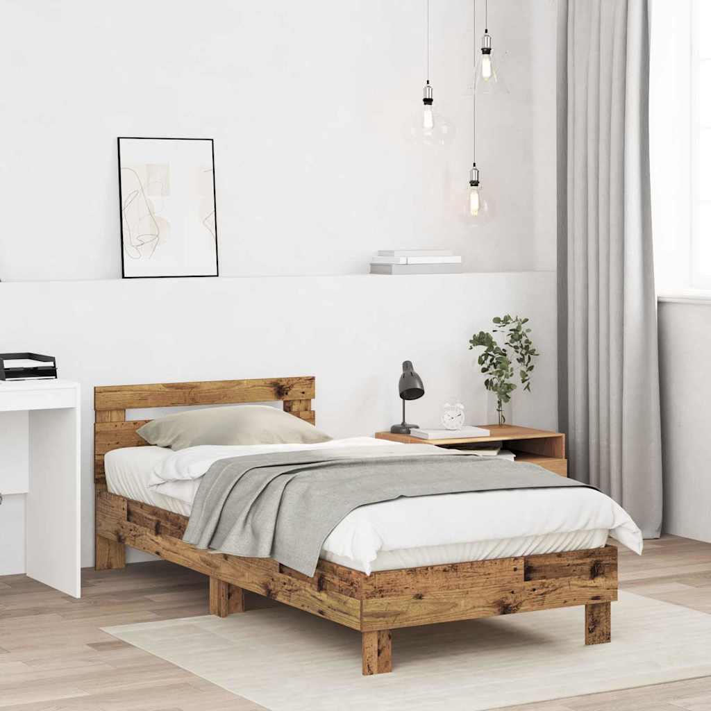 Krevetna konstrukcija s uzglavljem Staro drvo 203 x 95 x 70 cm