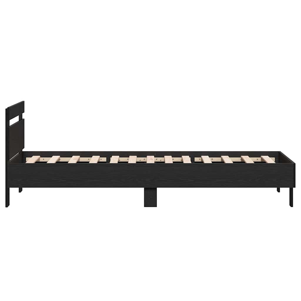 Krevetna konstrukcija s uzglavljem Crni hrast 203 x 95 x 70 cm