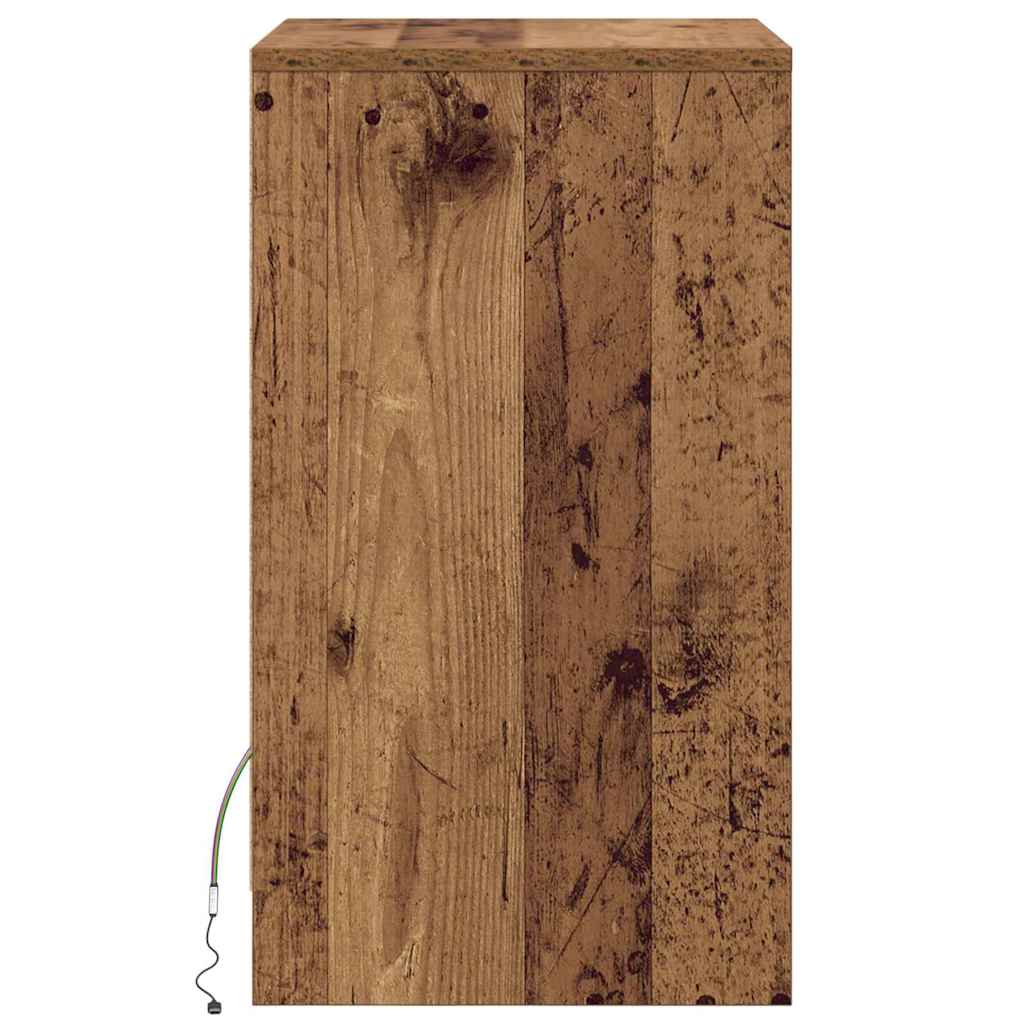 LED noćni ormarić s ladicama 2 pcs Staro drvo 38 x 34 x 61 cm