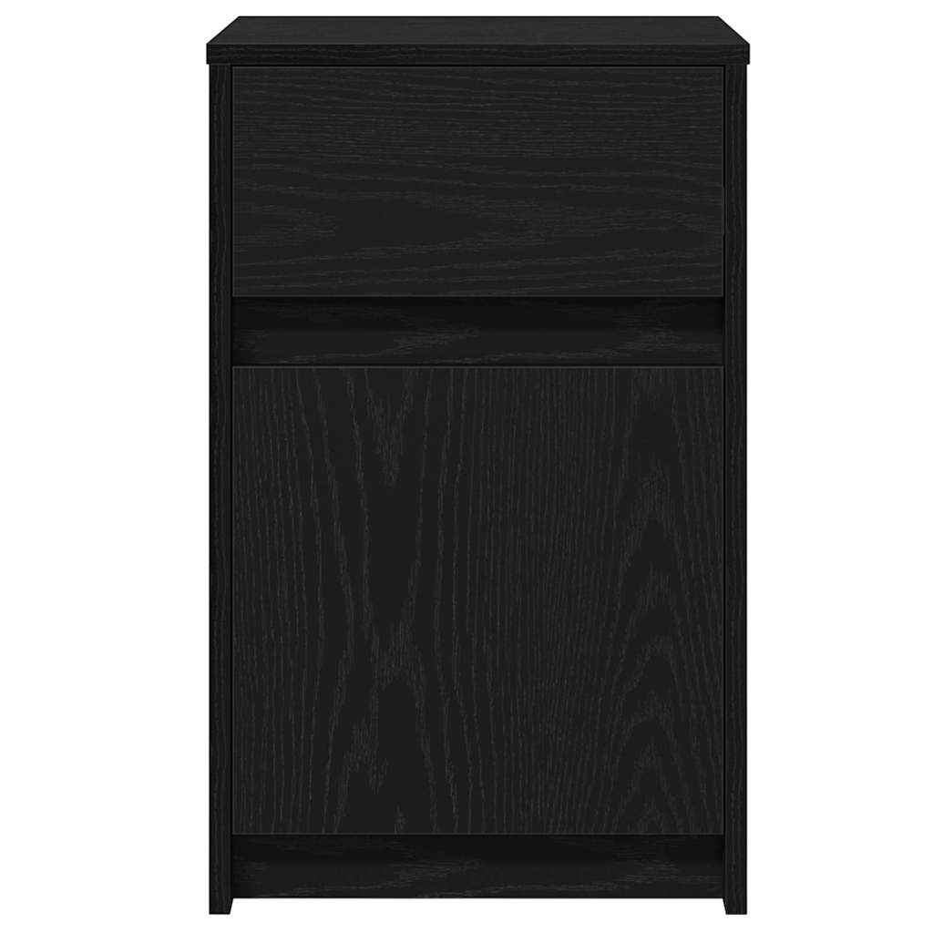 LED noćni ormarić s ladicama 2 pcs Crni hrast 38 x 34 x 61 cm