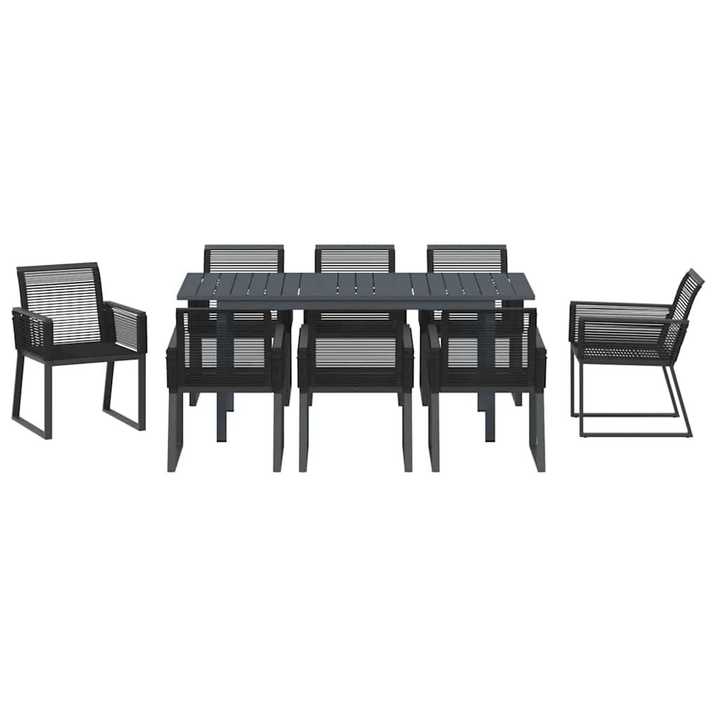 Vrtni set za objed 9 pcs Crna poliratan