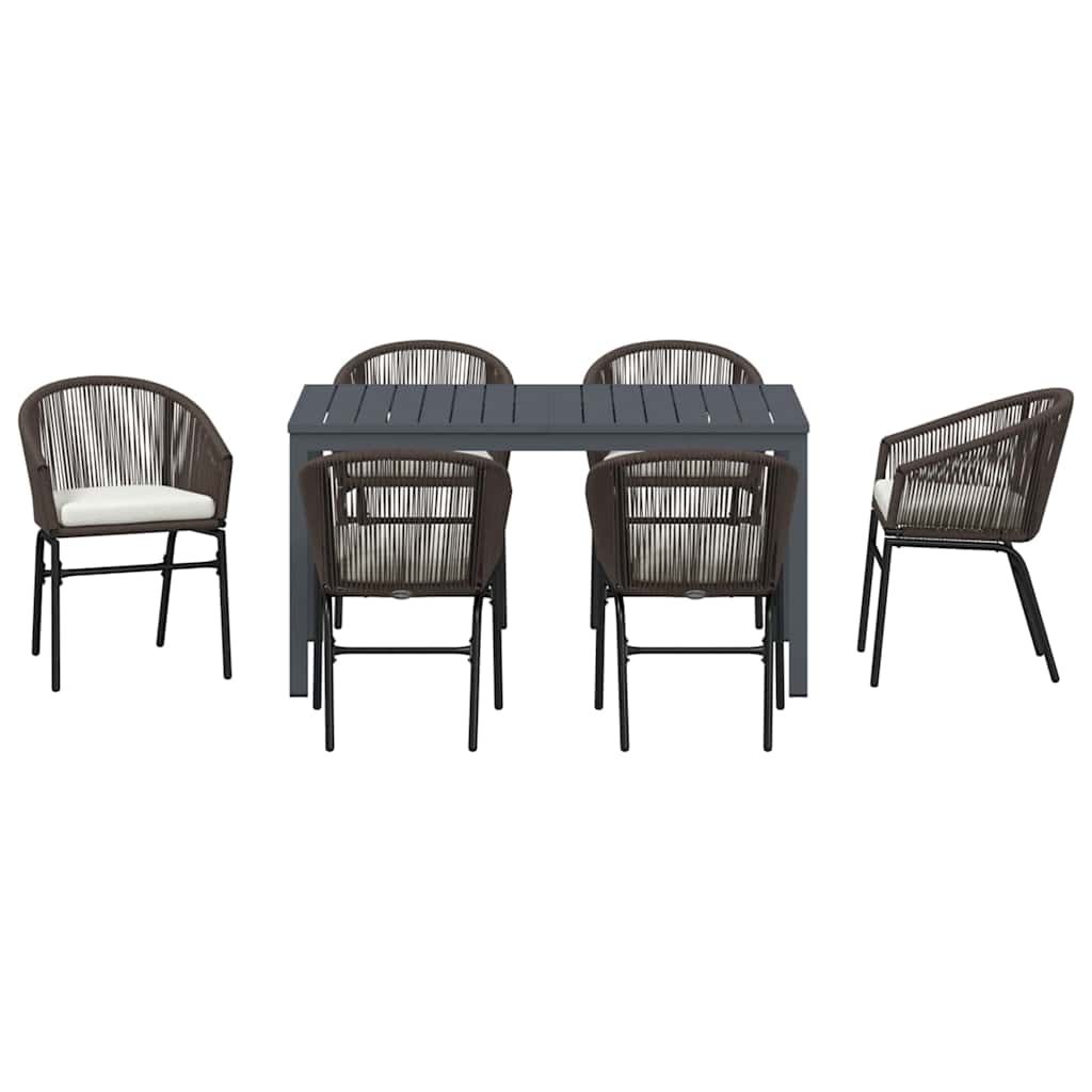 Vrtni set za objed 7 pcs Smeđa poliratan