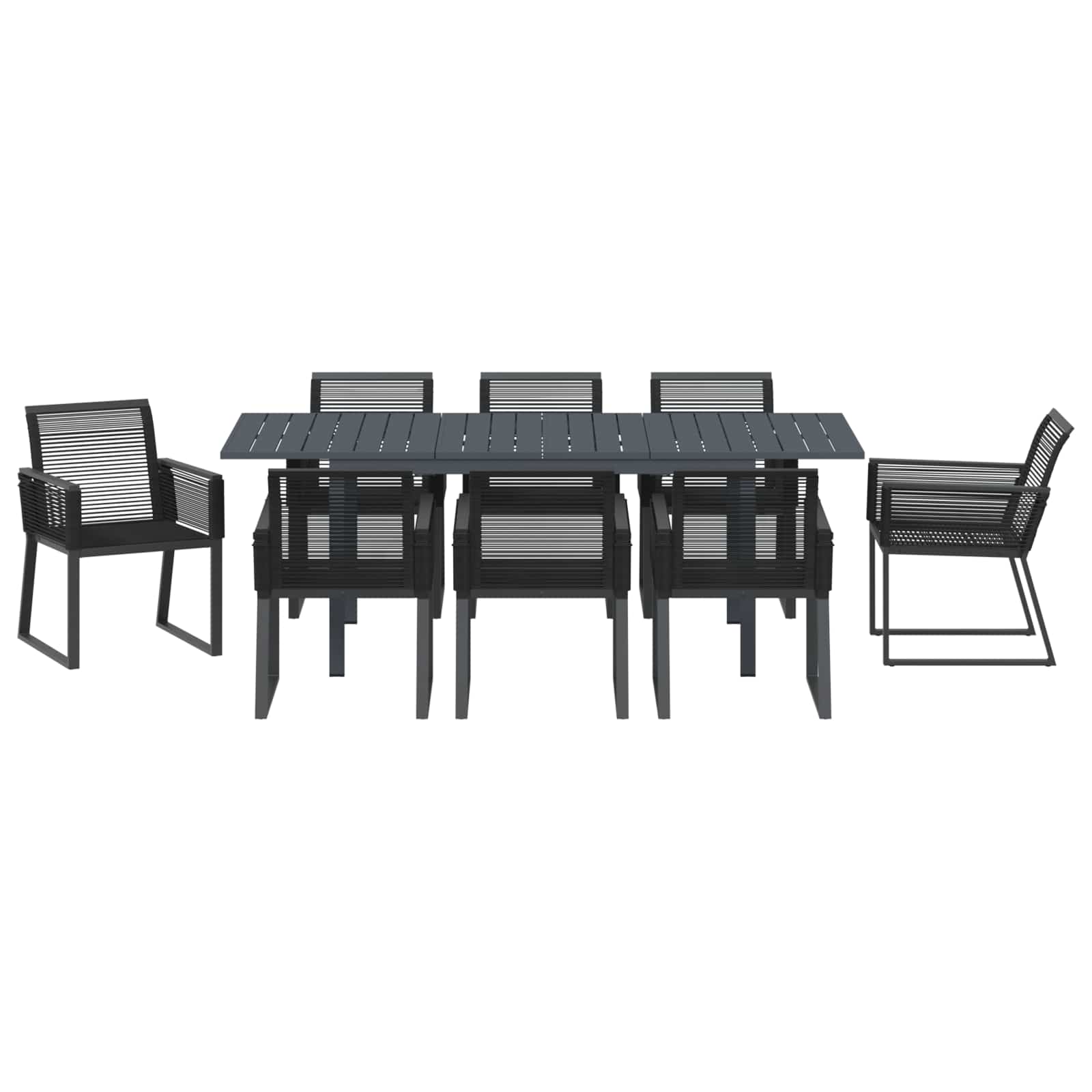 Vrtni set za objed 9 pcs Crna poliratan