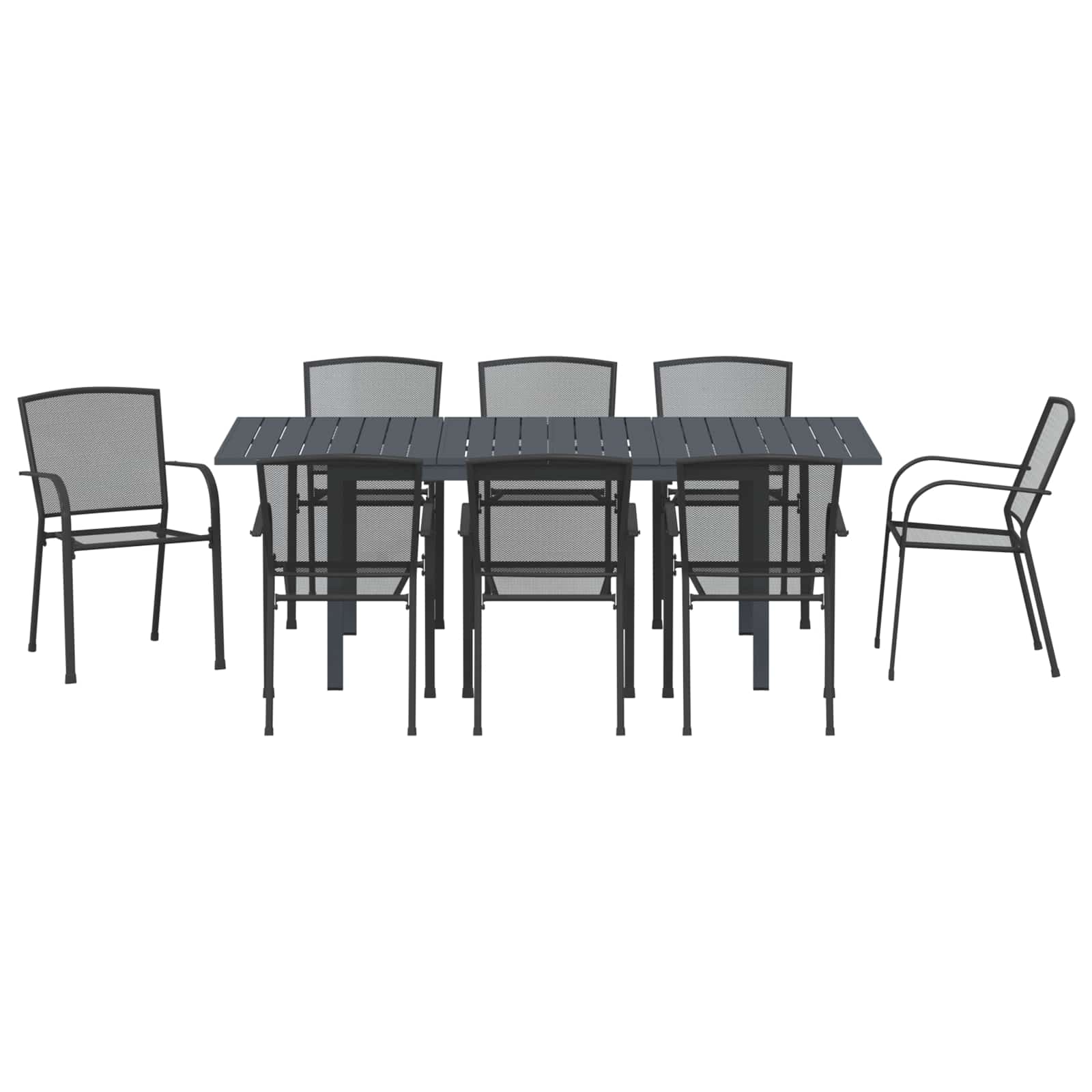 Vrtni set za objed 9 pcs Antracit Čelik