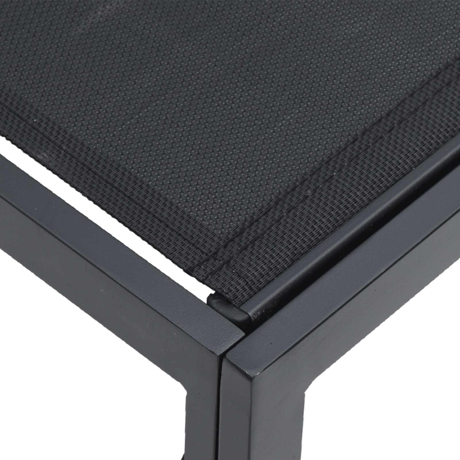 Sjedeća garnitura za vrt s jastukom 5 pcs Crna Aluminij