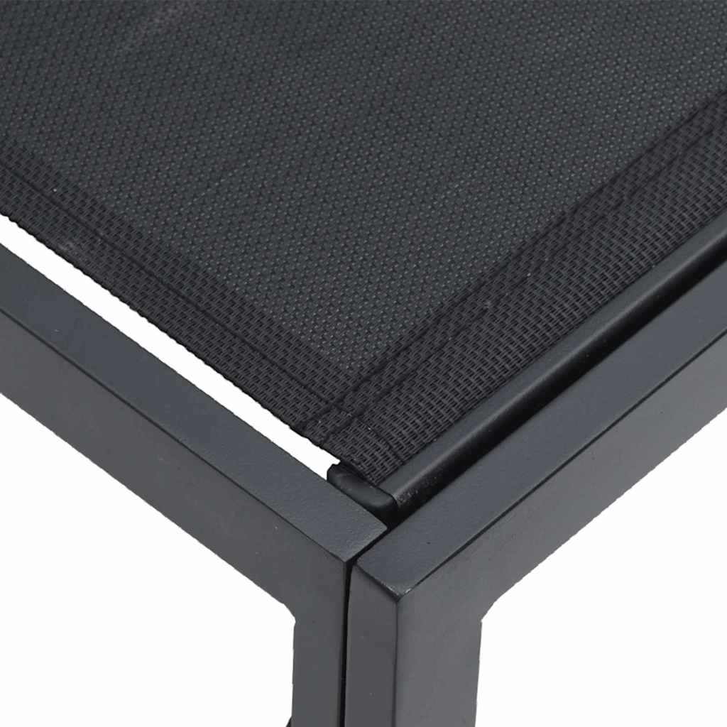 Sjedeća garnitura za vrt s jastukom 14 pcs Crna Aluminij