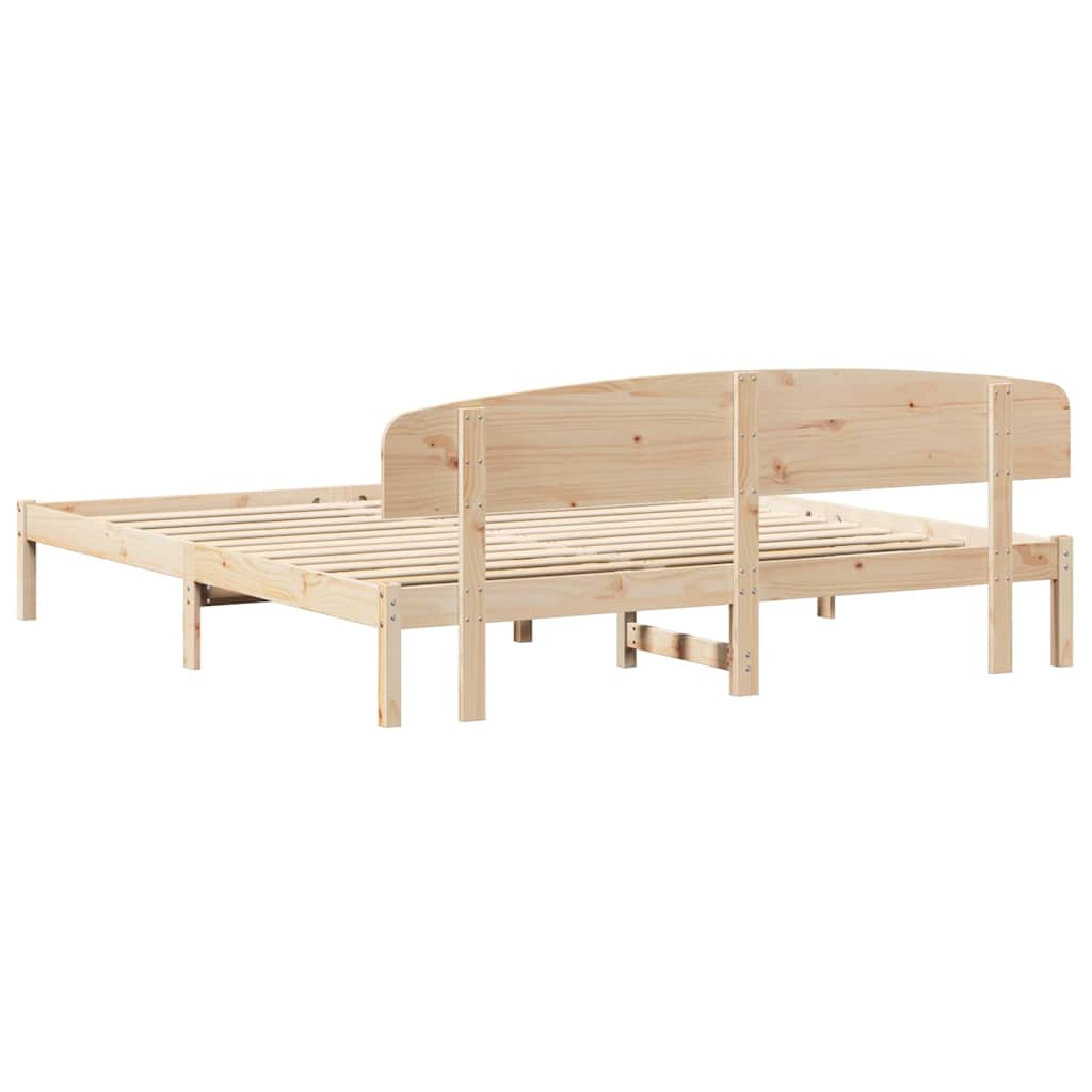Krevetna konstrukcija Prirodna 200 x 200 cm Čvrsto borovo drvo