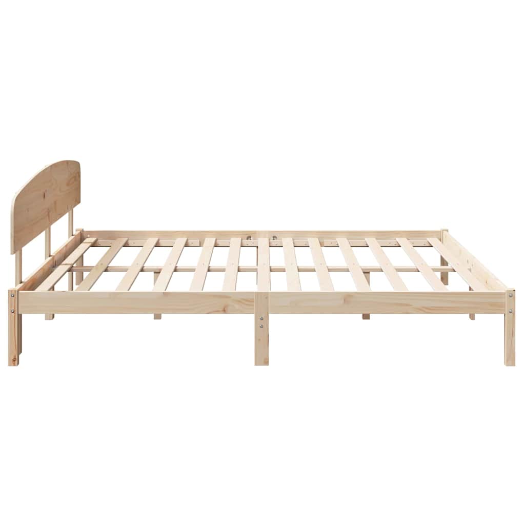 Krevetna konstrukcija Prirodna 200 x 200 cm Čvrsto borovo drvo