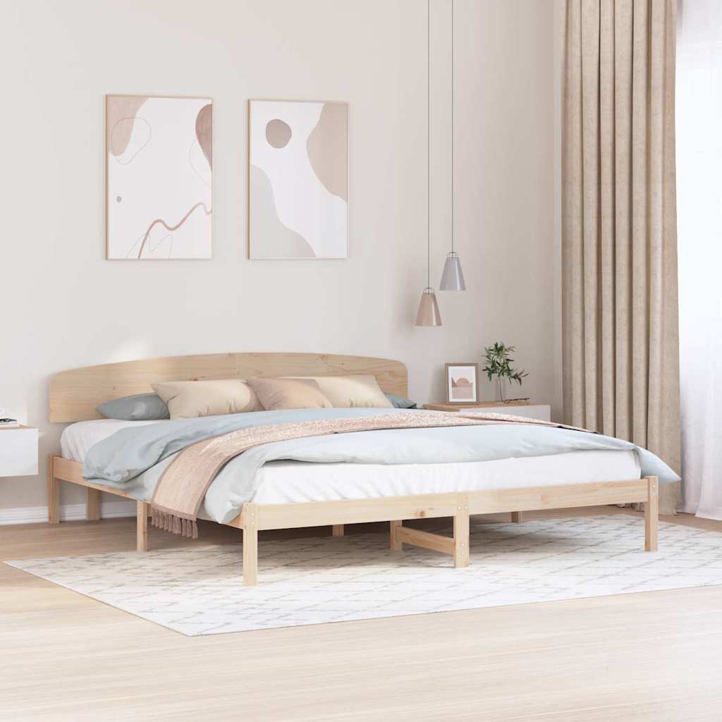 Krevetna konstrukcija Prirodna 180 x 200 cm Čvrsto borovo drvo