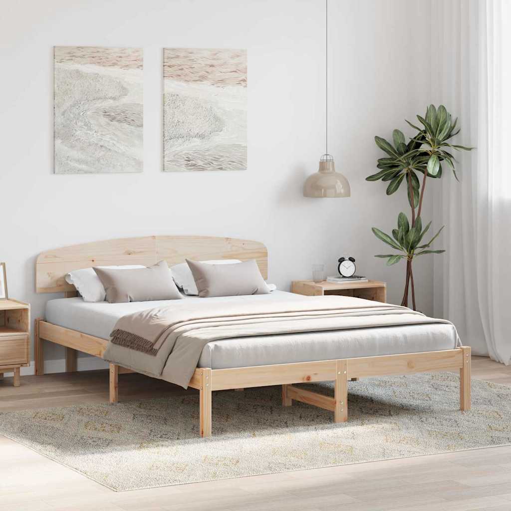 Krevetna konstrukcija Prirodna 150 x 200 cm Čvrsto borovo drvo