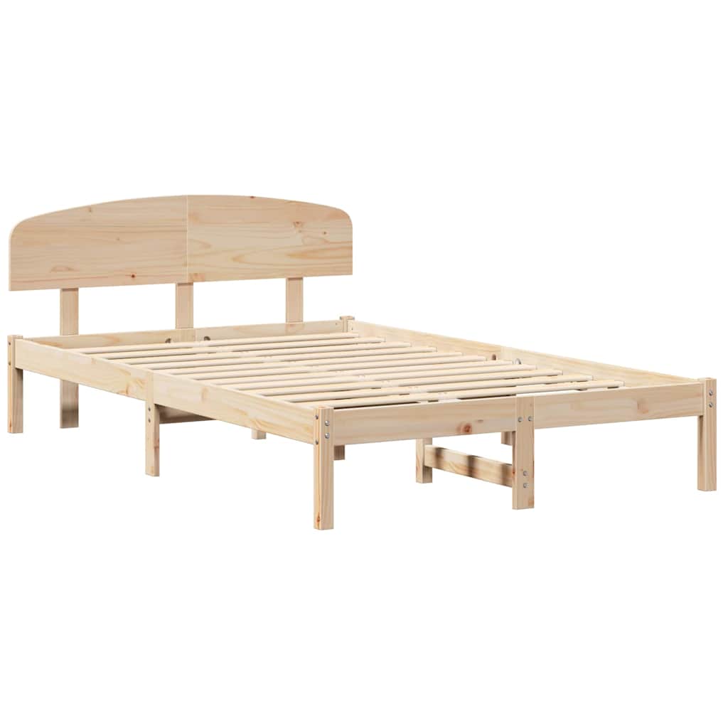 Krevetna konstrukcija Prirodna 135 x 190 cm Čvrsto borovo drvo