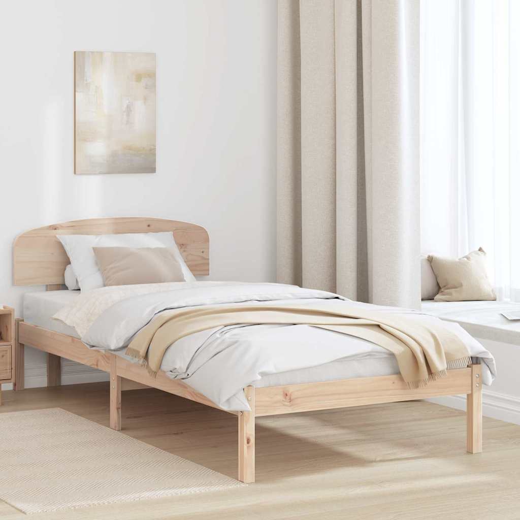 Krevetna konstrukcija Prirodna 90 x 200 cm Čvrsto borovo drvo