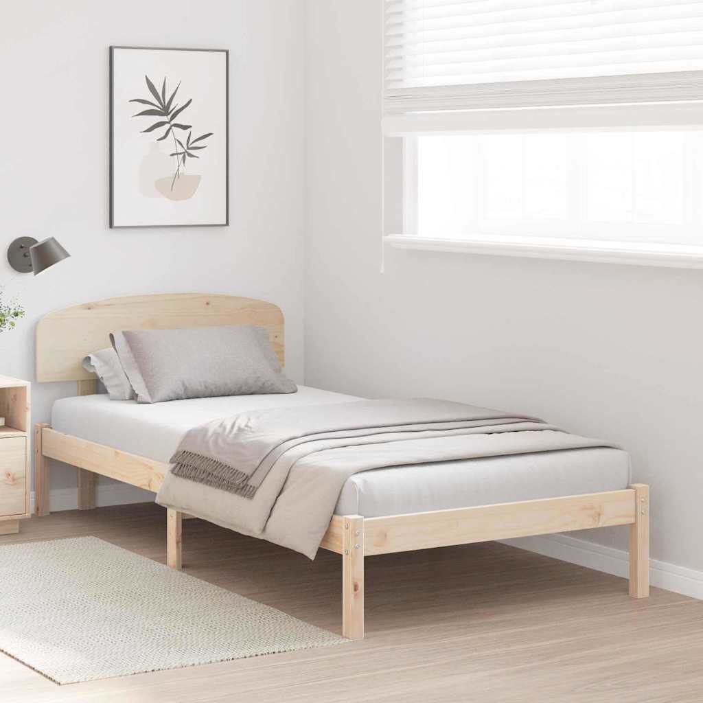Krevetna konstrukcija Prirodna 90 x 200 cm Čvrsto borovo drvo